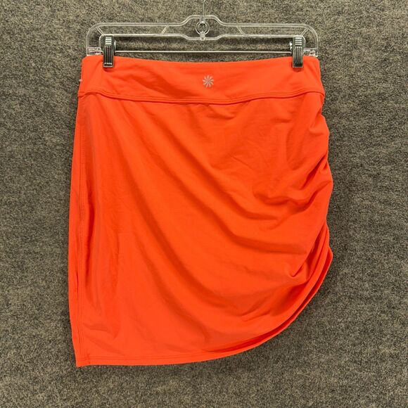 Athleta Skirt Women S Small Pink A-Lien Midi Gaphered Mid Rise Pull On Nylon - Picture 2 of 8